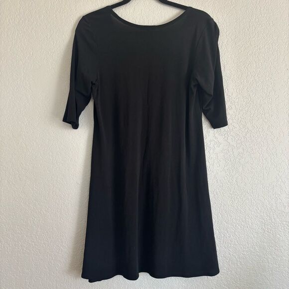 Eileen Fisher 100% Silk Black Slip Dress Medium - Picture 3 of 8